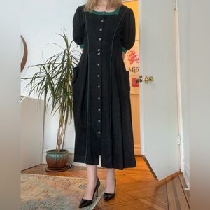 Sportalm square-neck dress with heart buttons